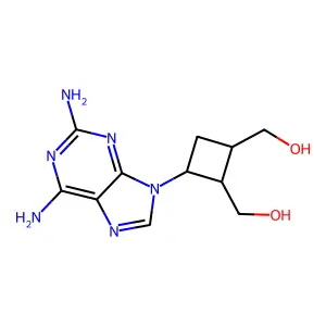 (+-)-9-(2,3-Di(hydroxyethyl)cyclobutyl)-2,6-diaminopurine structure