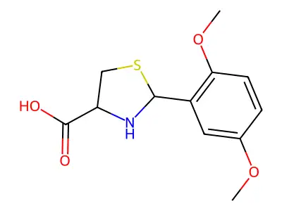 (2S,4R)-2-(2,5-dimethoxyphenyl)-1,3-thiazolidine-4-carboxylic acid structure