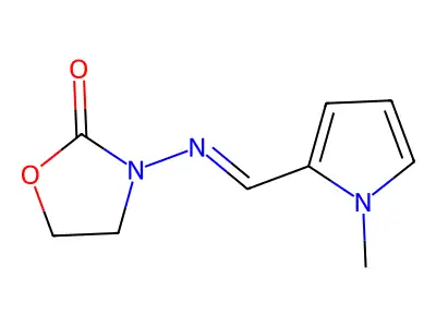 2-Oxazolidone, 3-((1-methylpyrrol-2-yl)methyleneamino)- structure