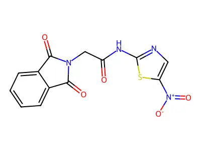 2-(1,3-dioxoisoindol-2-yl)-N-(5-nitro-1,3-thiazol-2-yl)acetamide structure