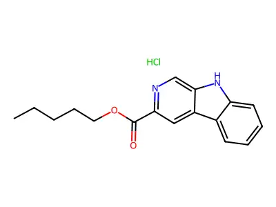 9H-Pyrido(3,4-b)indole-3-carboxylic acid, pentyl ester, monohydrochloride structure