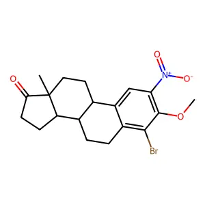 4-Bromo-3-methoxy-2-nitro-1,3,5(10)-estratriene-17-one structure