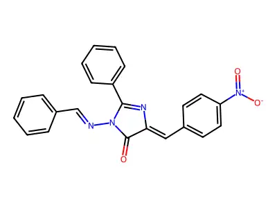 3-(Benzylideneamino)-5-[(4-nitrophenyl)methylidene]-2-phenylimidazol-4-one structure