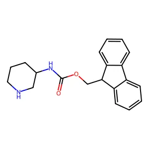 9H-fluoren-9-ylmethyl N-[(3R)-piperidin-3-yl]carbamate structure