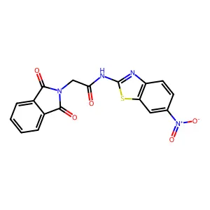 2-(1,3-dioxoisoindol-2-yl)-N-(6-nitro-1,3-benzothiazol-2-yl)acetamide structure