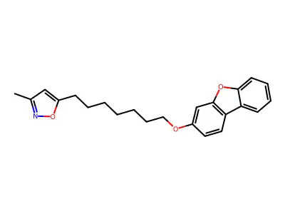 Isoxazole, 5-[7-(3-dibenzofuranyloxy)heptyl]-3-methyl- structure