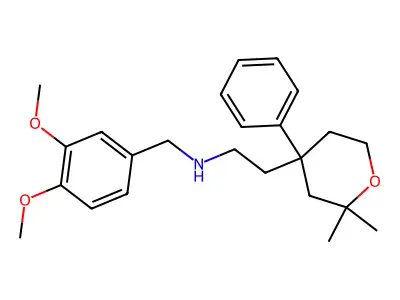 N-[(3,4-dimethoxyphenyl)methyl]-2-(2,2-dimethyl-4-phenyloxan-4-yl)ethanamine structure