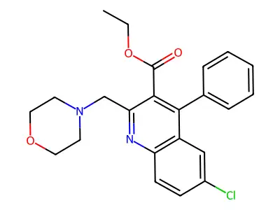Ethyl 6-chloro-2-(morpholinomethyl)-4-phenylquinoline-3-carboxylate structure