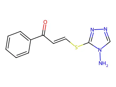 3-[(4-Amino-1,2,4-triazol-3-yl)sulfanyl]-1-phenylprop-2-en-1-one structure