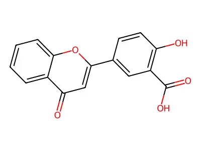 Benzoic acid, 2-hydroxy-5-(4-oxo-4H-1-benzopyran-2-yl)- structure