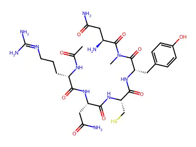 acetylarginyl-asparginyl-cysteinyl-tyrosyl-asparginyl-N-methylamide structure