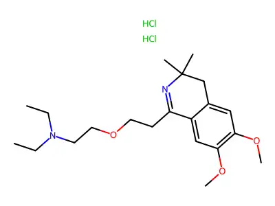 Ethanamine, N,N-diethyl-2-(2-(3,4-dihydro-6,7-dimethoxy-3,3-dimethyl-1-isoquinolinyl)ethoxy)-, dihydrochloride structure