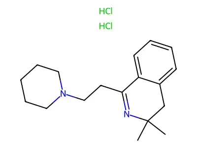 Isoquinoline, 3,4-dihydro-3,3-dimethyl-1-(2-(1-piperidinyl)ethyl)-, dihydrochloride structure
