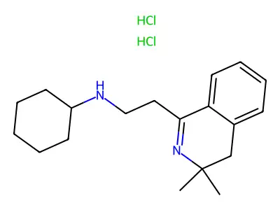 1-Isoquinolineethanamine, 3,4-dihydro-N-cyclohexyl-3,3-dimethyl-, dihydrochloride structure
