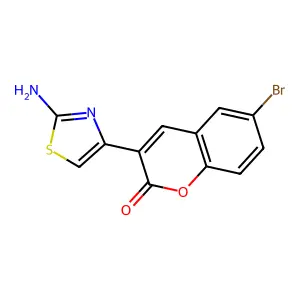 3-(2-amino-1,3-thiazol-4-yl)-6-bromo-2H-chromen-2-one structure