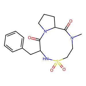 Cyclo(methyltauryl-phenylalanyl-proline) structure
