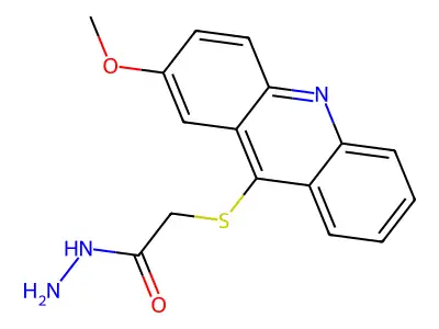 Acetic acid, ((2-methoxy-9-acridinyl)thio)-, hydrazide structure