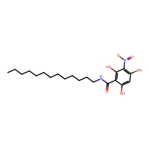 2,4,6-trihydroxy-3-nitro-N-tridecylbenzamide structure