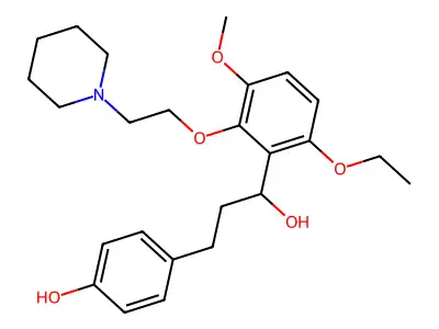 alpha-(6-Ethoxy-3-methoxy-2-(2-(1-piperidinyl)ethoxy)phenyl)-4-hydroxybenzenepropanol structure