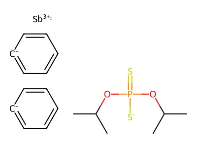 Antimony, (O,O-bis(1-methylethyl)phosphorodithioato-S,S')diphenyl-, (T-4)- structure
