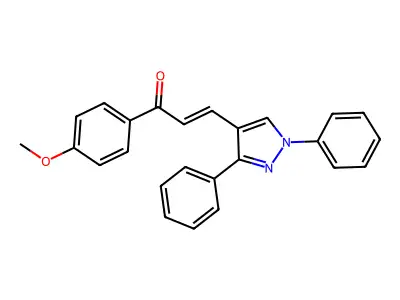 (2E)-3-(1,3-diphenyl-1H-pyrazol-4-yl)-1-(4-methoxyphenyl)prop-2-en-1-one structure