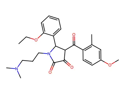 1-[3-(dimethylamino)propyl]-5-(2-ethoxyphenyl)-4-(4-methoxy-2-methylbenzoyl)pyrrolidine-2,3-dione structure