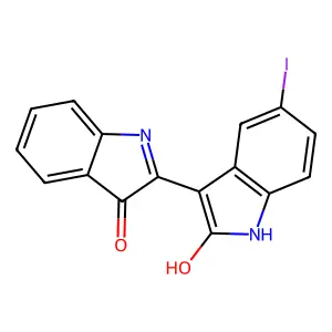 3-(1,3-Dihydro-3-oxo-2H-indol-2-ylidene)-1,3-dihydro-5-iodo-2H-indol-2-one structure