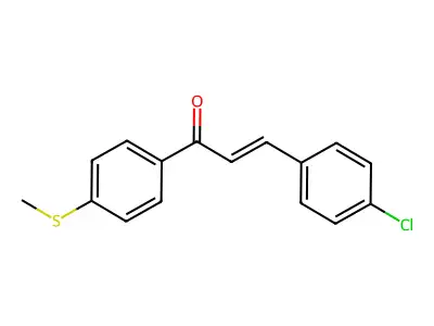 (E)-3-(4-chlorophenyl)-1-(4-methylsulfanylphenyl)prop-2-en-1-one structure
