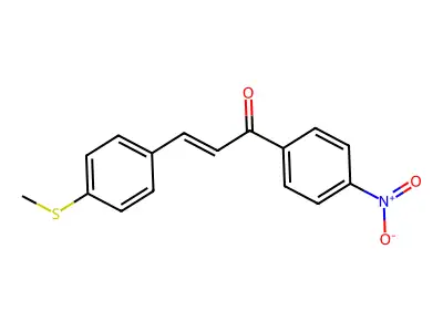 (E)-3-(4-methylsulfanylphenyl)-1-(4-nitrophenyl)prop-2-en-1-one structure
