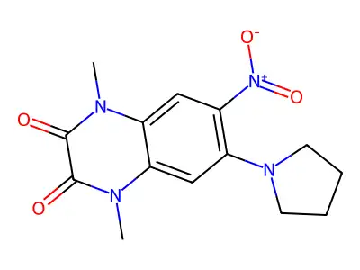 1,4-Dimethyl-6-nitro-7-pyrrolidin-1-ylquinoxaline-2,3-dione structure