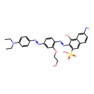 2-Naphthalenesulfonic acid, 6-amino-3-((4-((4-(diethylamino)phenyl)azo)-2-(2-hydroxyethoxy)phenyl)azo)-4-hydroxy- structure