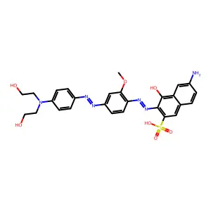 6-Amino-3-((4-((4-(bis(2-hydroxyethyl)amino)phenyl)azo)-2-methoxyphenyl)azo)-4-hydroxy-2-naphthalenesulfonic acid structure