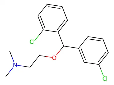 2-[(2-chlorophenyl)(3-chlorophenyl)methoxy]-N,N-dimethylethanamine structure