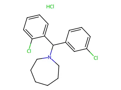 1H-Azepine, hexahydro-1-((2-chlorophenyl)(3-chlorophenyl)methyl)-, hydrochloride structure