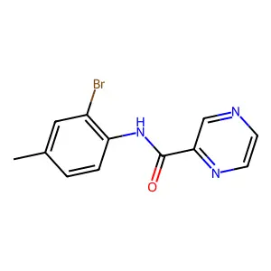 N-(2-bromo-4-methylphenyl)pyrazine-2-carboxamide structure