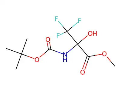 Methyl 2-(((tert-butoxy)carbonyl)amino)-3,3,3-trifluoro-2-hydroxypropanoate structure