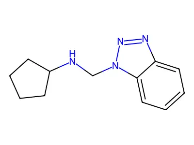 N-(benzotriazol-1-ylmethyl)cyclopentanamine structure