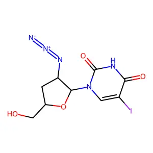 Uridine, 2'-azido-2',3'-dideoxy-5-iodo- structure