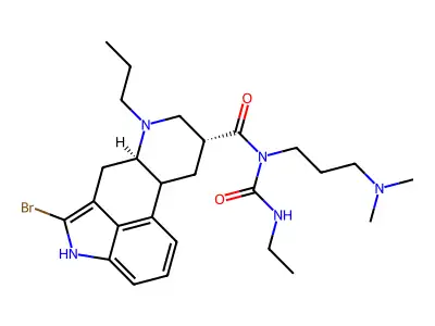 Ergoline-8-carboxamide, 2-bromo-N-(3-(dimethylamino)propyl)-N-((ethylamino)carbonyl)-6-propyl-, (8-beta)- structure