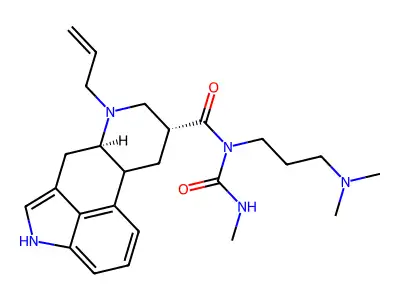 N-(3-(Dimethylamino)propyl)-N-((methylamino)carbonyl)-6-(2-propenyl)ergoline-8beta-carboxamide structure