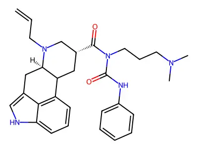 N-(3-(Dimethylamino)propyl)-N-((phenylamino)carbonyl)-6-(2-propenyl)ergoline-8beta-carboxamide structure