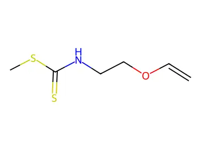 Carbamodithioic acid, (2-(ethenyloxy)ethyl)-, methyl ester structure