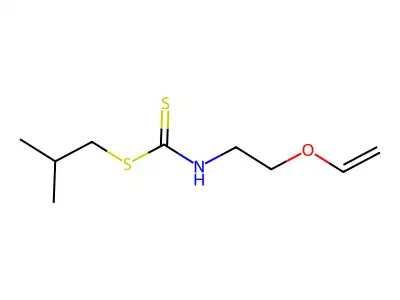 Carbamodithioic acid, (2-(ethenyloxy)ethyl)-, 2-methylpropyl ester structure