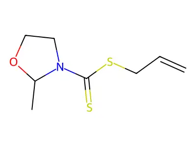 3-Oxazolidinecarbodithioic acid, 2-methyl-, 2-propenyl ester structure