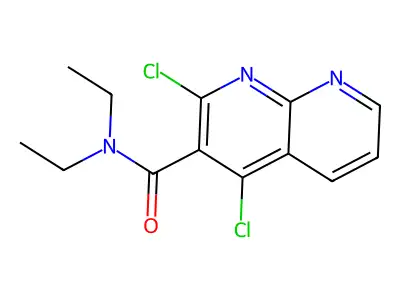 1,8-Naphthyridine-3-carboxamide, 2,4-dichloro-N,N-diethyl- structure