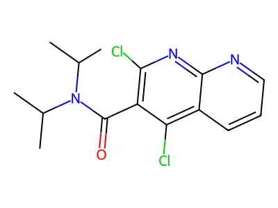 1,8-Naphthyridine-3-carboxamide, N,N-bis(1-methylethyl)-2,4-dichloro- structure