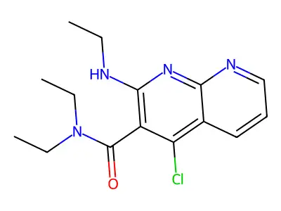 1,8-Naphthyridine-3-carboxamide, 4-chloro-N,N-diethyl-2-(ethylamino)- structure