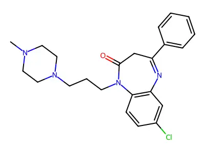 2H-1,5-Benzodiazepin-2-one, 1,3-dihydro-7-chloro-1-(3-(4-methyl-1-piperazinyl)propyl)-4-phenyl- structure