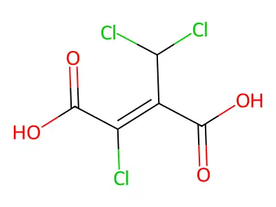 (E)-2-Chloro-3-(dichloromethyl)-butenedioic acid structure