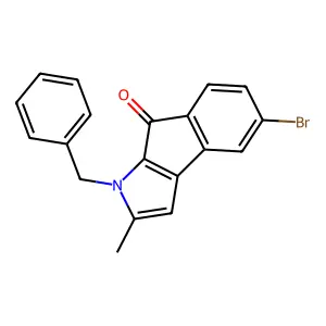 1-benzyl-5-bromo-2-methylindeno[2,1-b]pyrrol-8(1H)-one structure